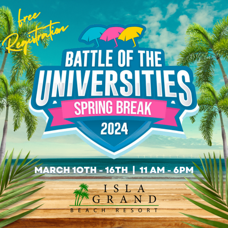 Battle of the Universities at the Isla Grand Beach Resort
