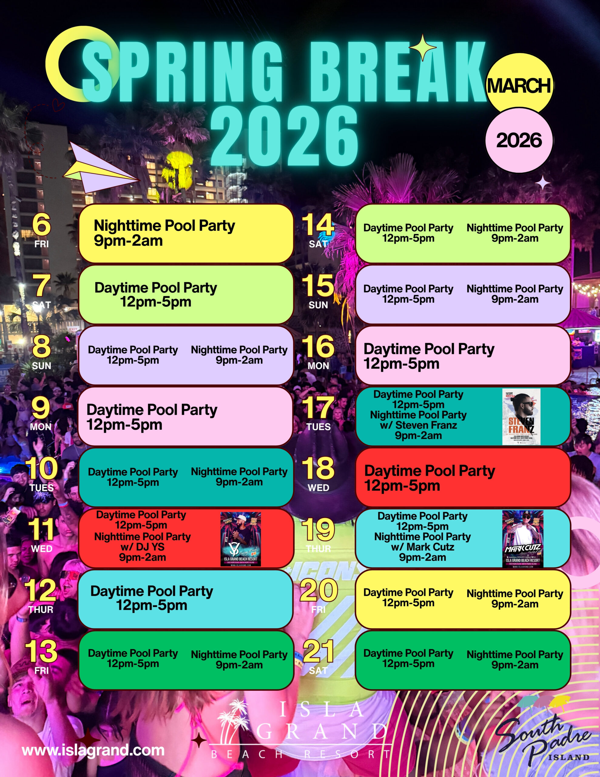 isla grand spring break 2026 Isla Grand South Padre Island Spring Break 2026